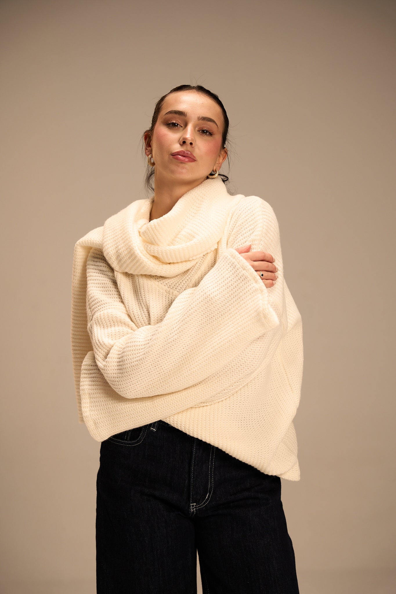 The Scarfed Knit pullover