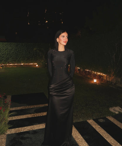 Black bling soirée dress