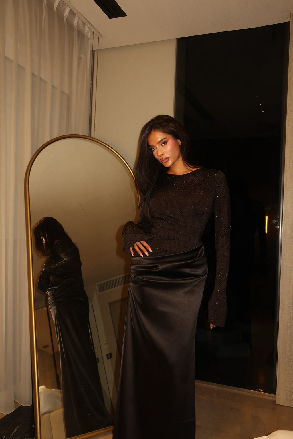 Black bling soirée dress