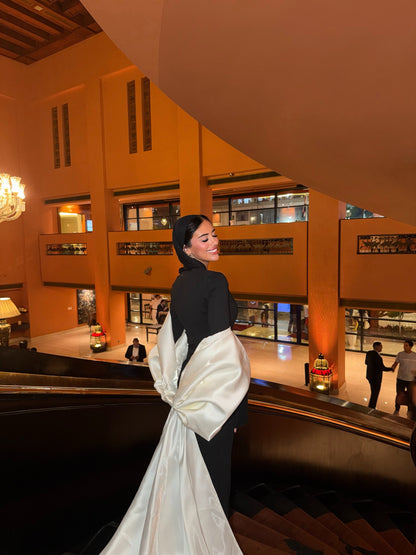 Black x White bow tie dress
