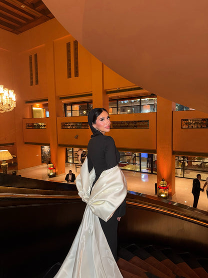 Black x White bow tie dress