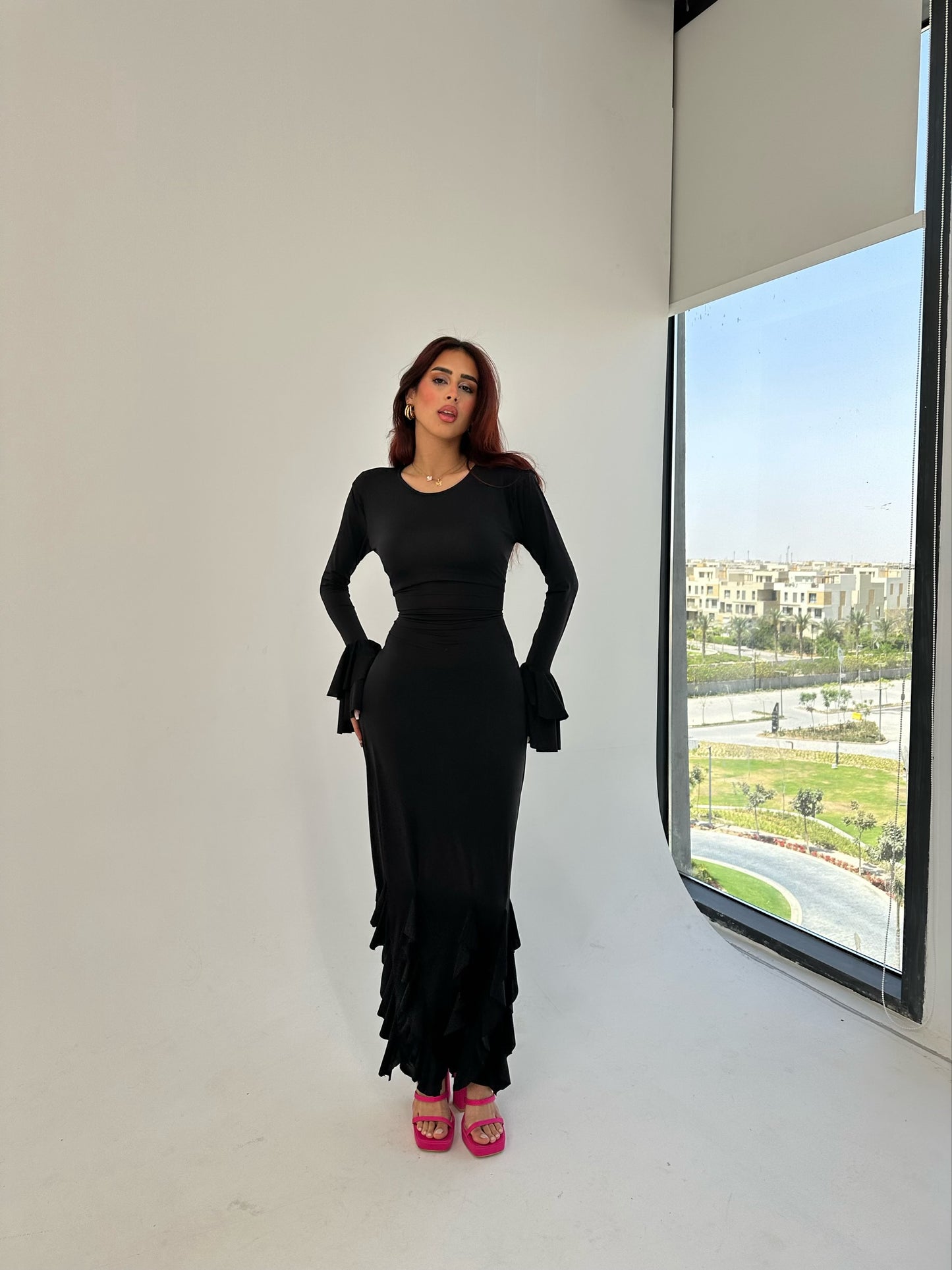 Ruffle J dress