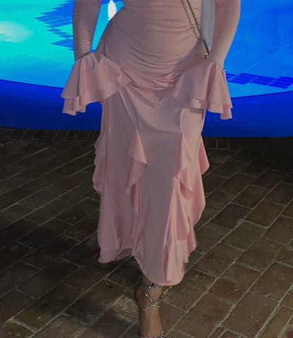 Ruffle J dress