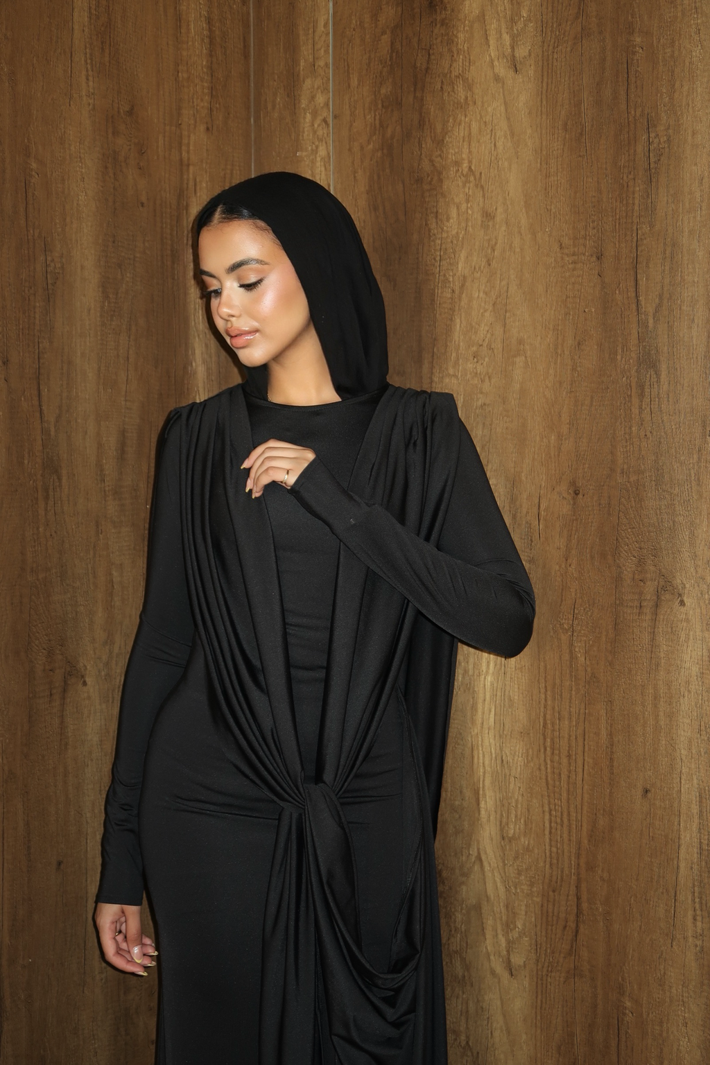 Black | The Athena Draped Dress