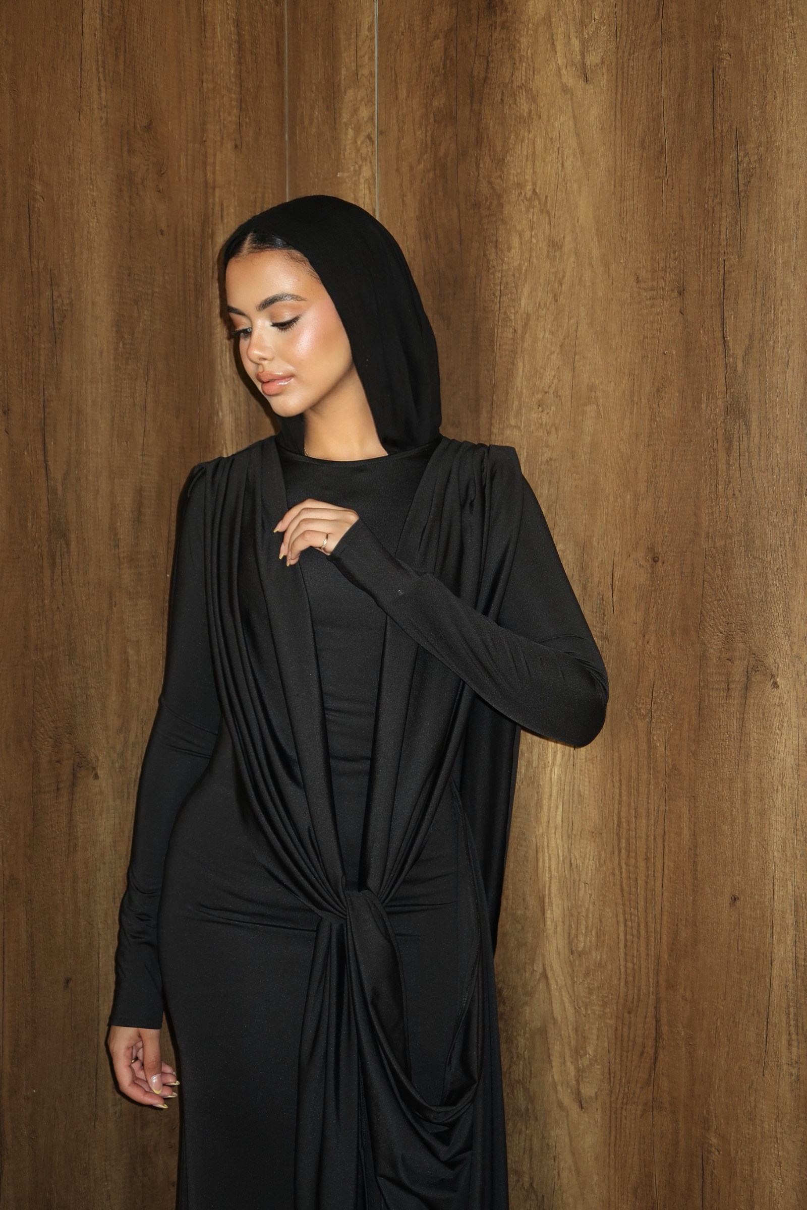 Black | The Athena Draped Dress