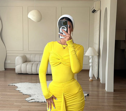 Twist-front bodysuit