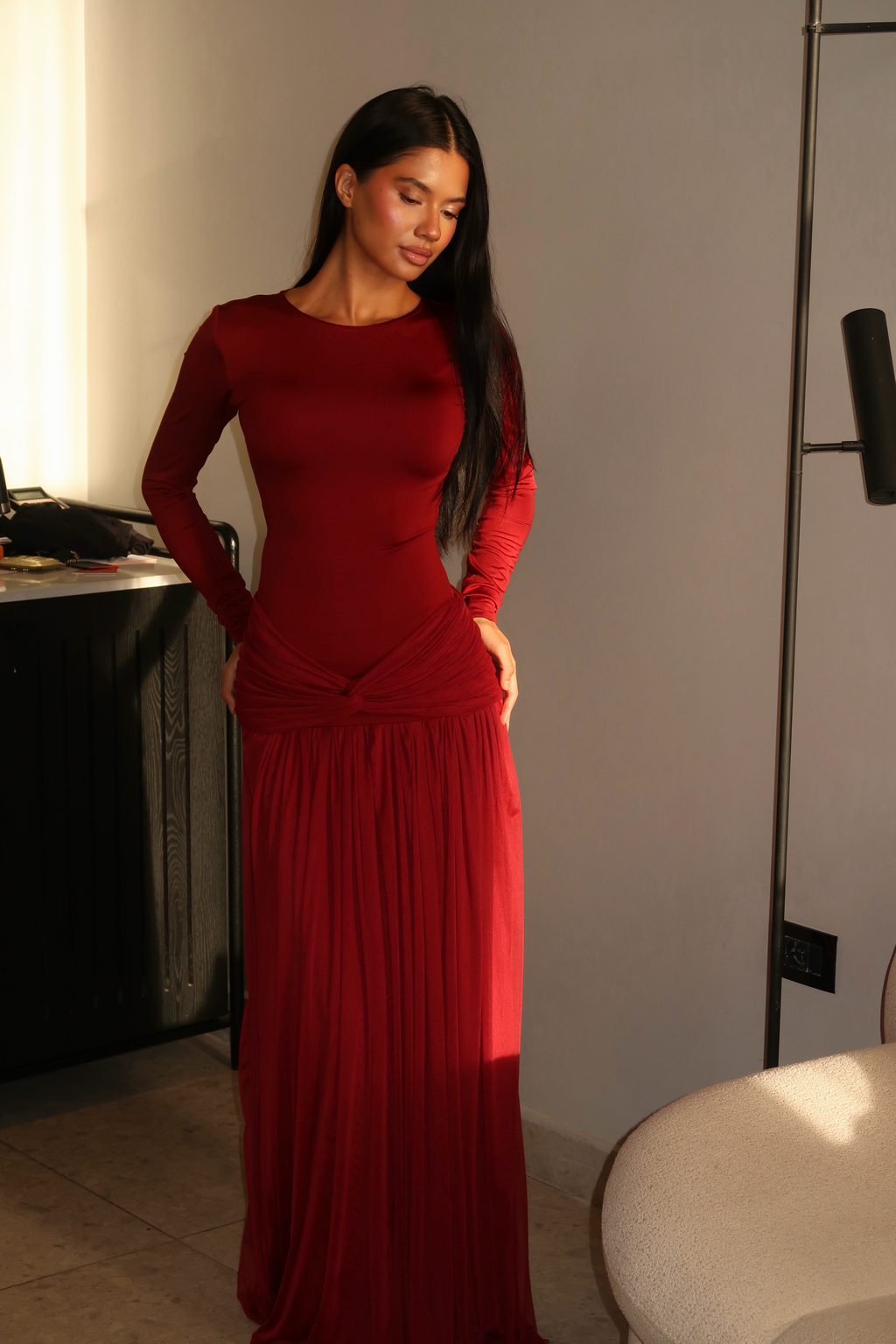 Burgundy Sophia dress