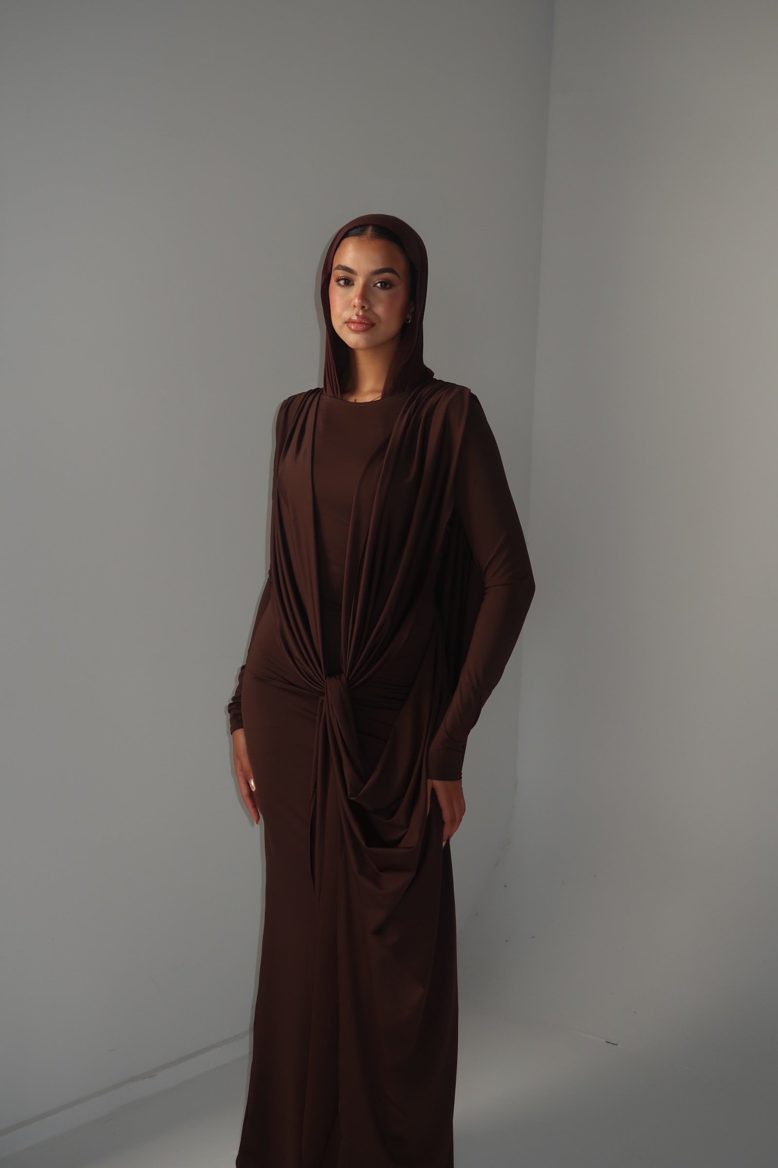 Brown | The Athena Draped Dress