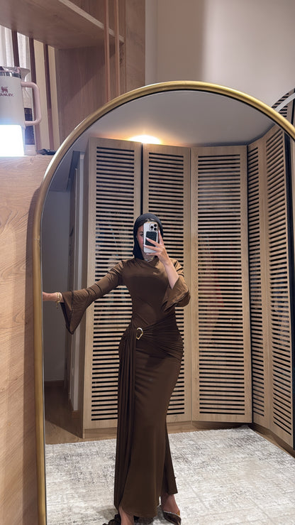 Chocolate brown wrap dress