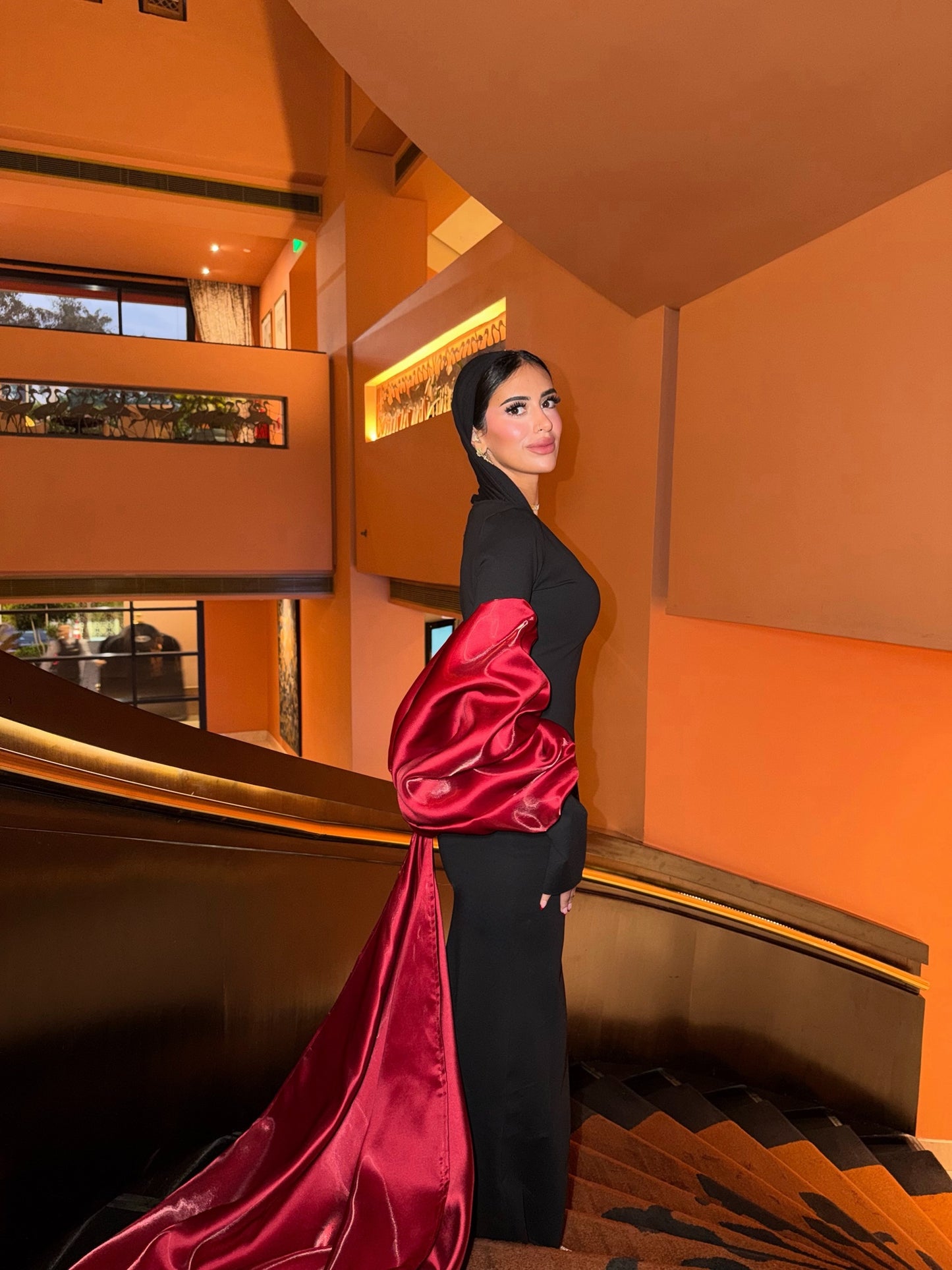 Black x Redwine bow tie dress