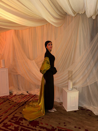 Black x Kiwi bow tie dress