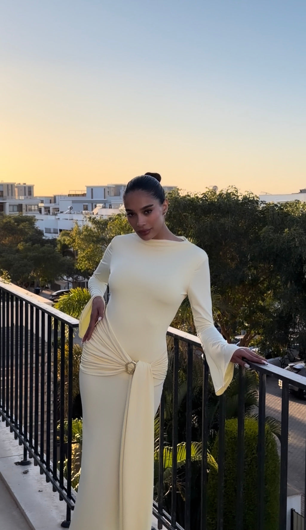 Butter yellow Wrap dress