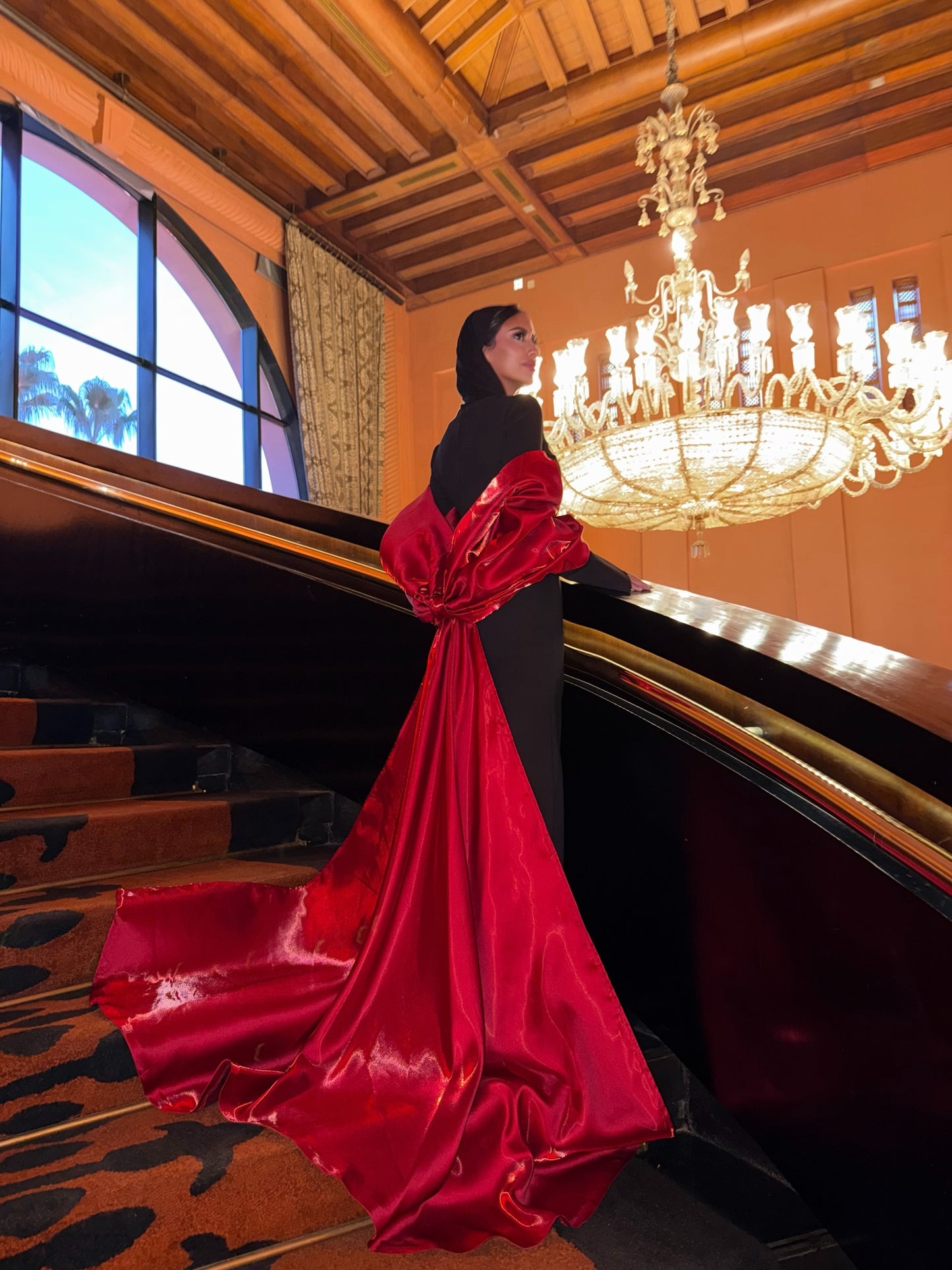 Black x Redwine bow tie dress