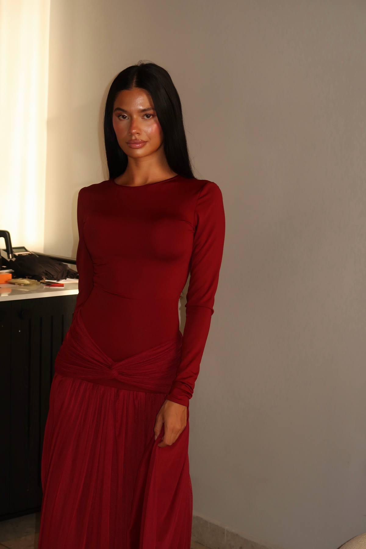 Burgundy Sophia dress