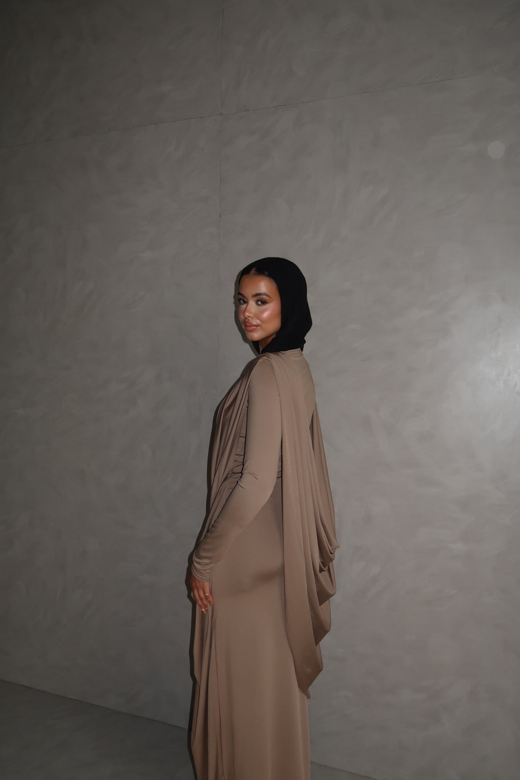 Smoky Beige | The Athena Draped Dress