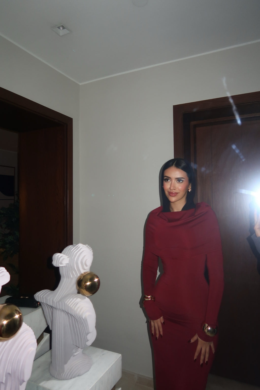 Mermaid Hourglass Dress Burgundy
