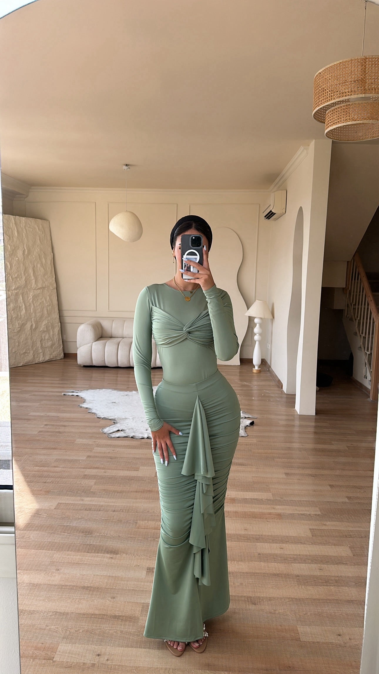 Twist-front bodysuit