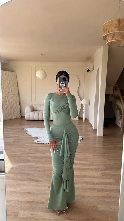 Twist-front bodysuit