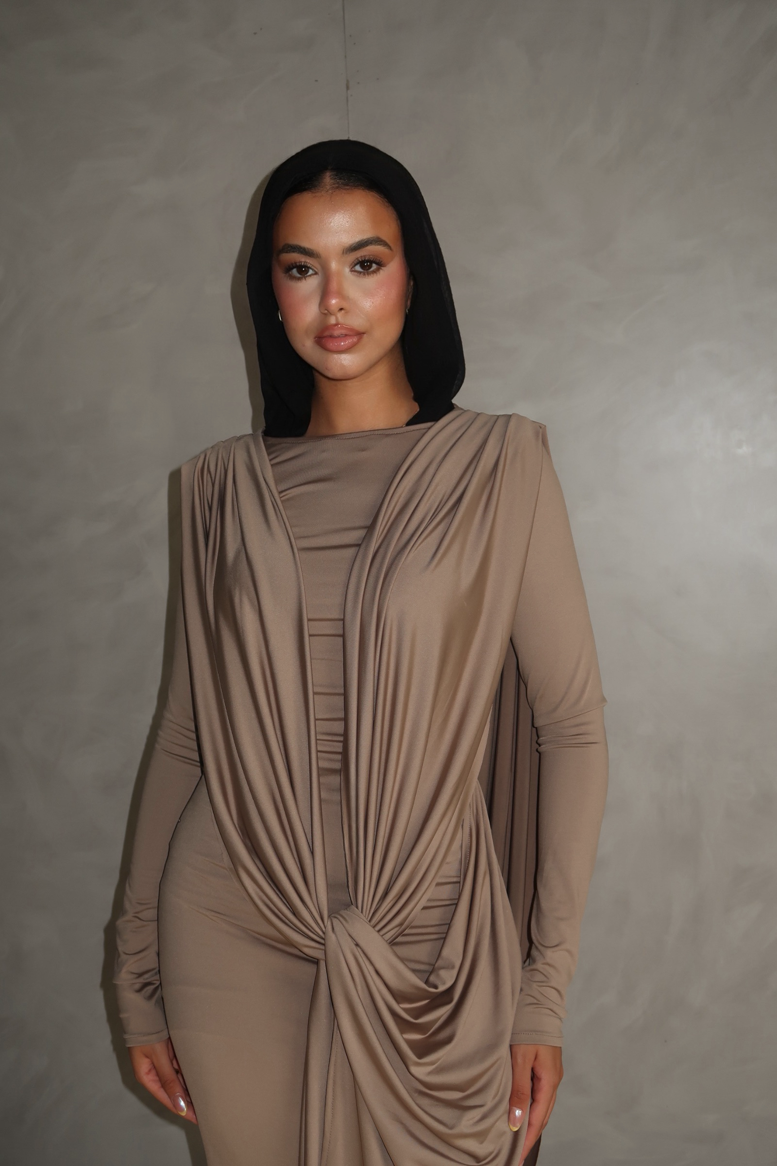 Smoky Beige | The Athena Draped Dress