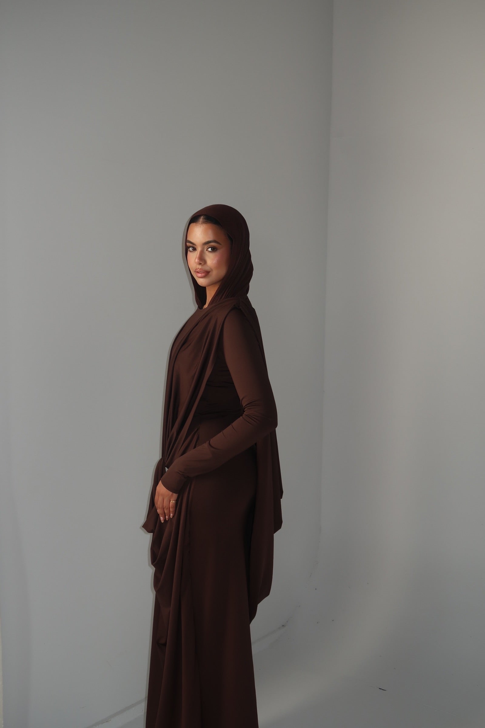 Brown | The Athena Draped Dress