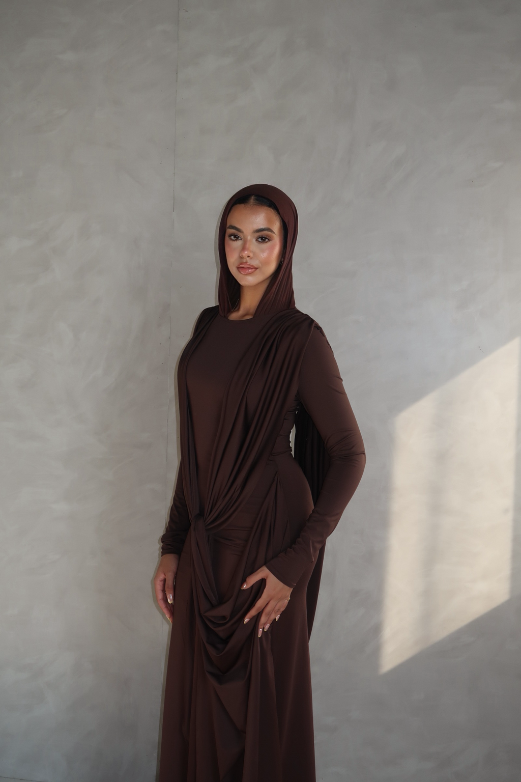 Brown | The Athena Draped Dress
