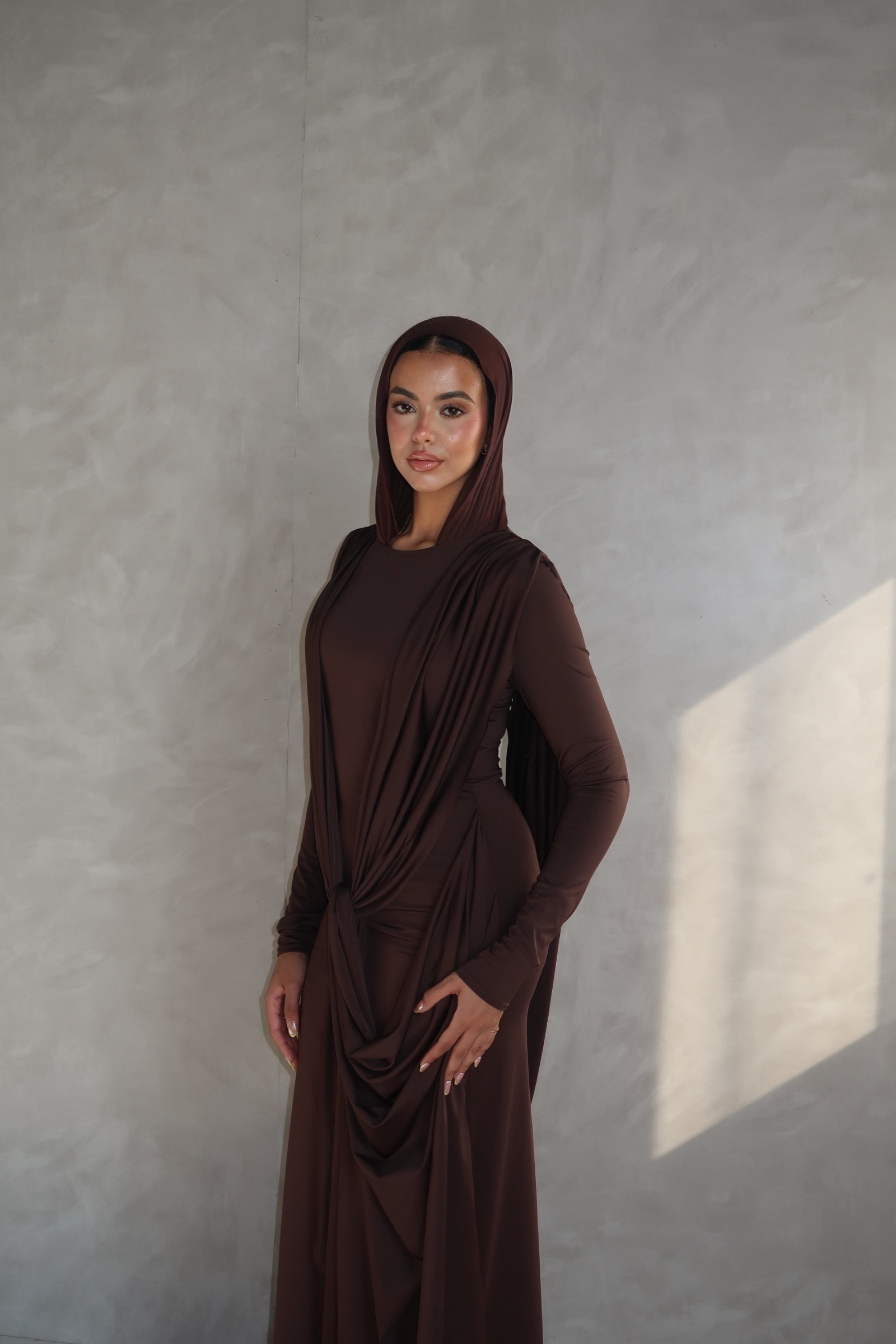 Brown | The Athena Draped Dress