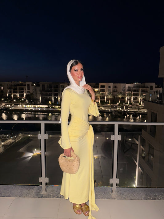 Butter yellow Wrap dress