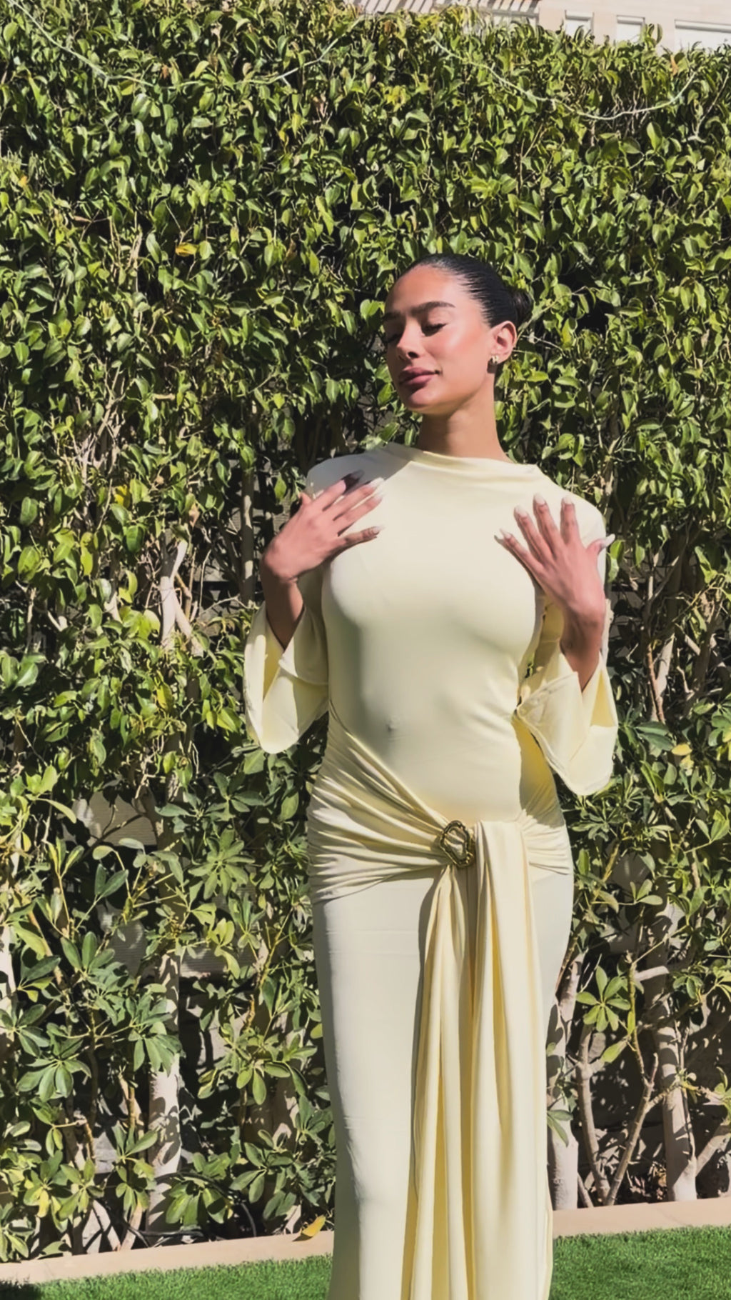 Butter yellow Wrap dress